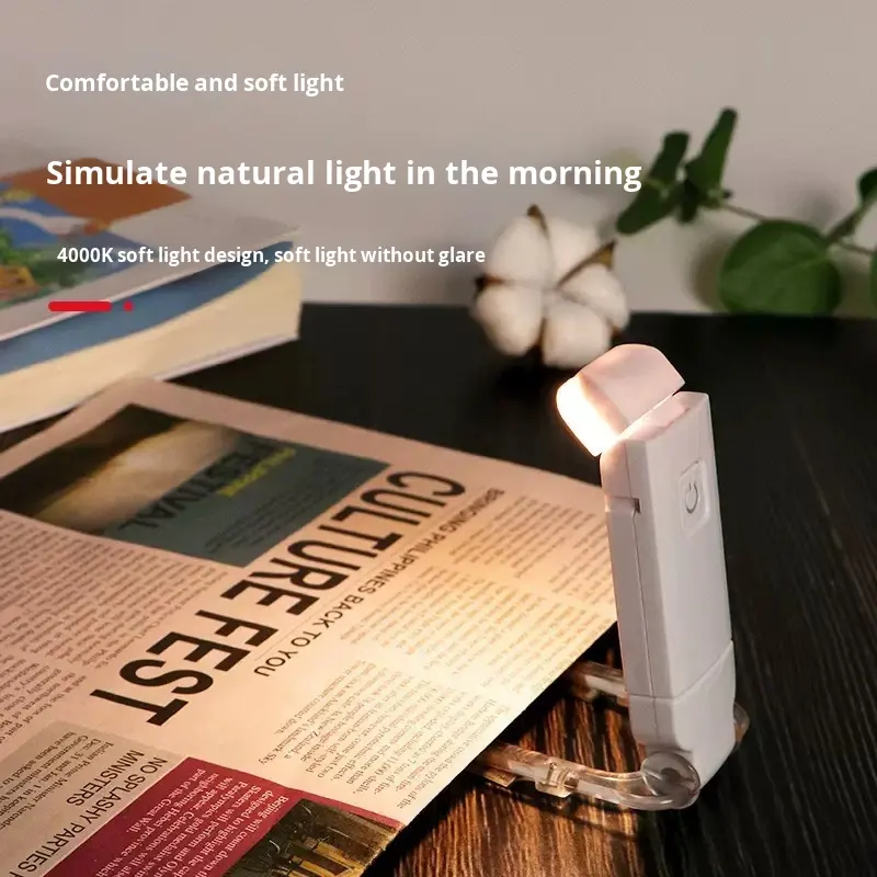 Product Summary: Jean Brand Rechargeable USB Clip-On Book Light - Eye-Caring LED Reading Lamp